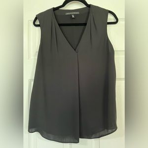 White House Black Market Womens Pullover Blouse Lined Black Sleeveless 4